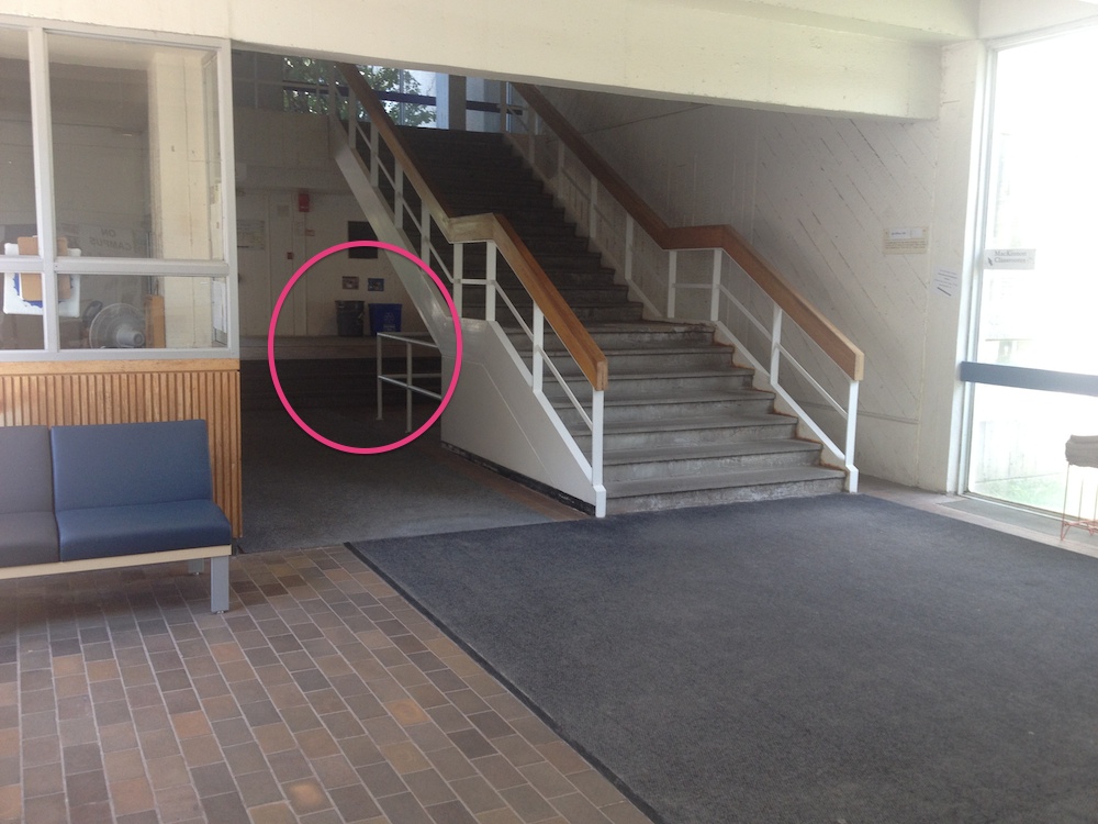 photo of the front hallway of MacKinnon Building